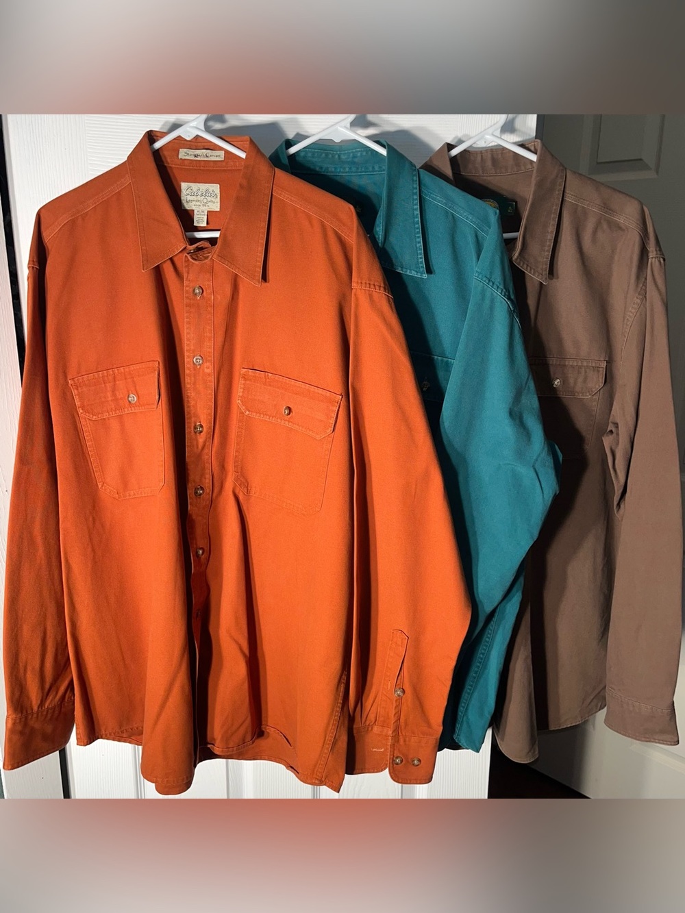 Lot of 3 Men’s Cabela’s Stonewashed Canvas Long Sleeve Button Shirts XL Tall